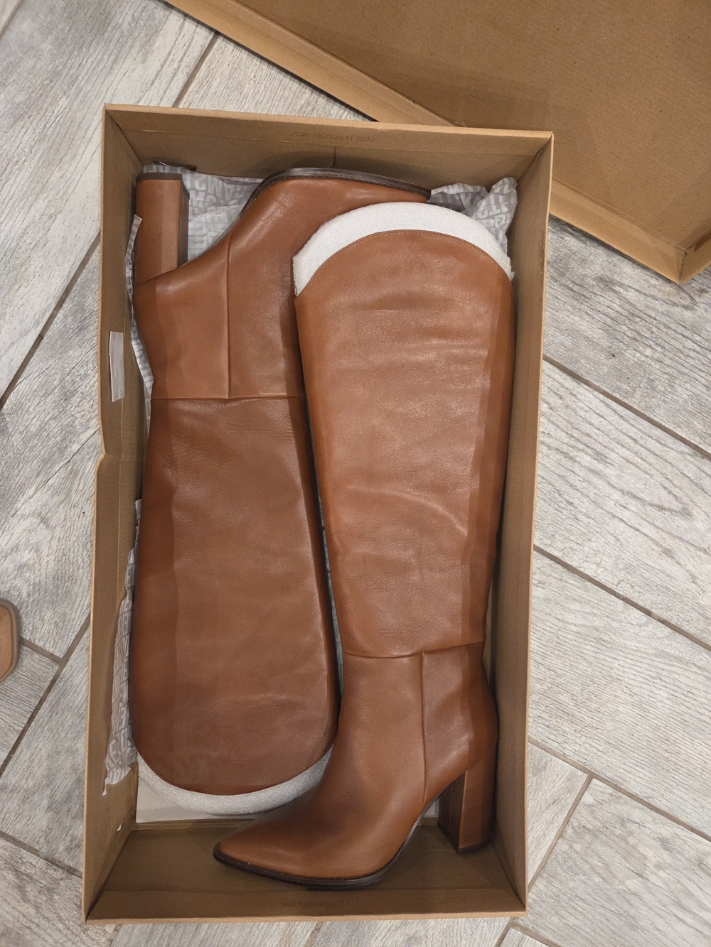 Women's Tall Brown Leather Block Heel Boots